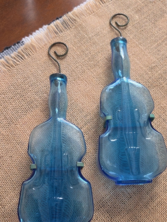 Other - Blue Glass Violin Wall Decor - Vintage